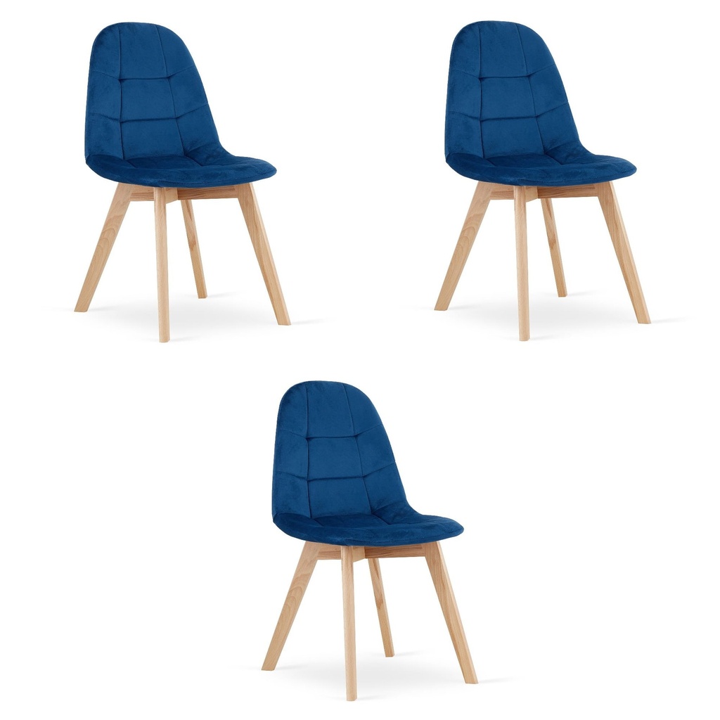 BORA Stuhl – Marineblauer Samt x 3
