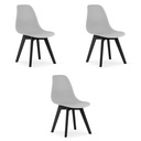 KITO Stuhl – grau / schwarze Beine x 3