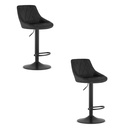 KAST Hocker – schwarzer Samt / schwarzes Gestell x 2