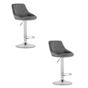 KAST Hocker – grauer Samt / Chromgestell x 2
