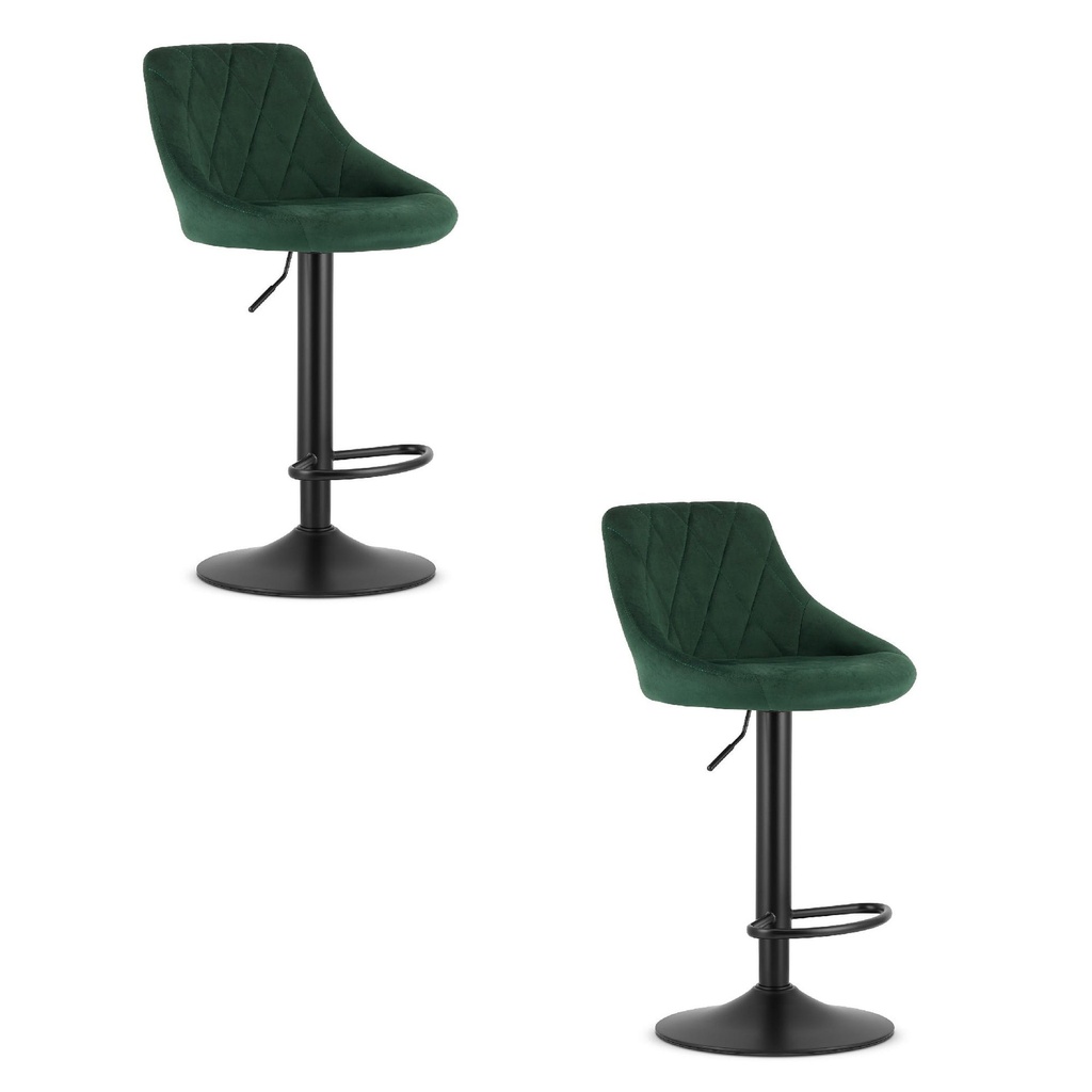 [model_3437_2-KAST-AREX66] KAST Hocker – grüner Samt / schwarze Basis x 2