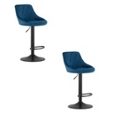 KAST Hocker – marineblauer Samt / schwarzes Gestell x 2