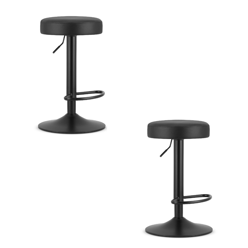 [model_3775_2-ROJST-GEKY76] ROJST Hocker – schwarzes Öko-Leder / schwarzes Gestell x 2