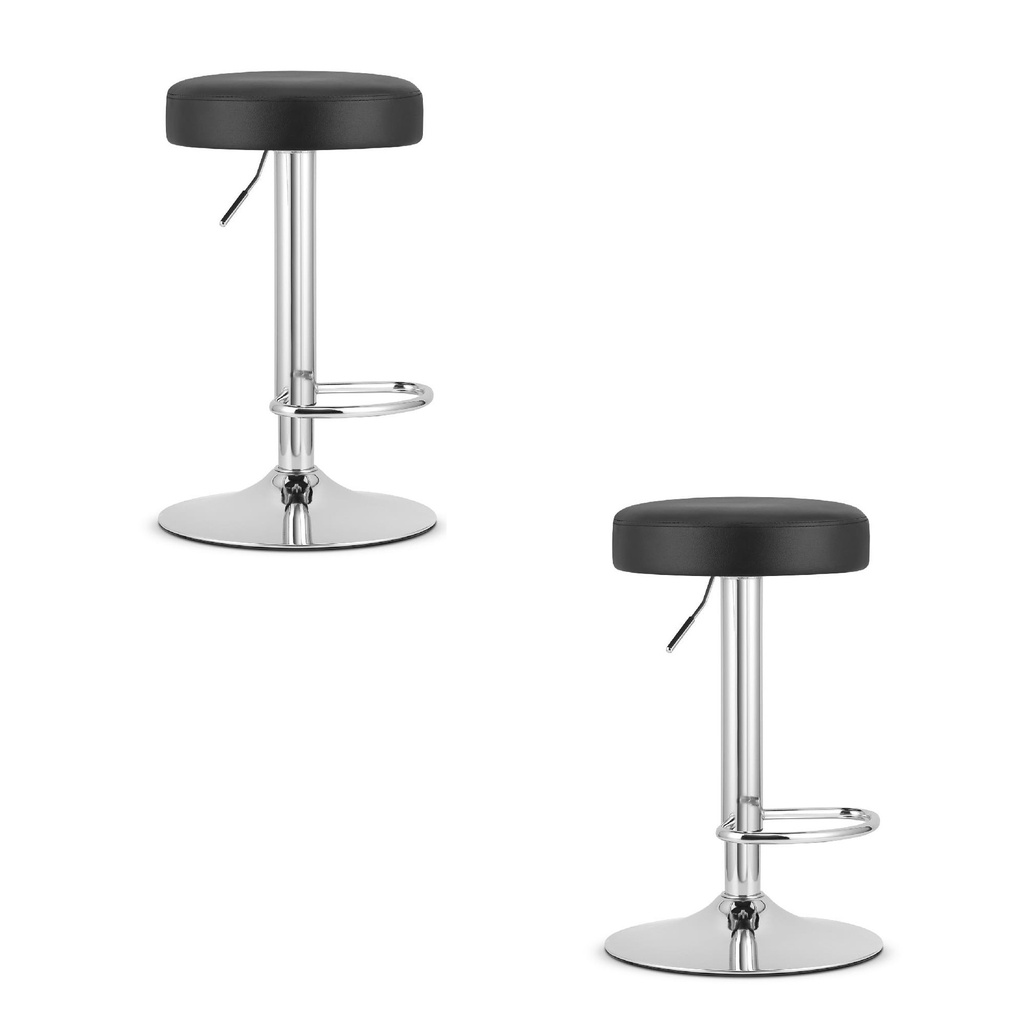 [model_3776_2-ROJST-GEKY76] ROJST Hocker – schwarzes Öko-Leder / Chromgestell x 2