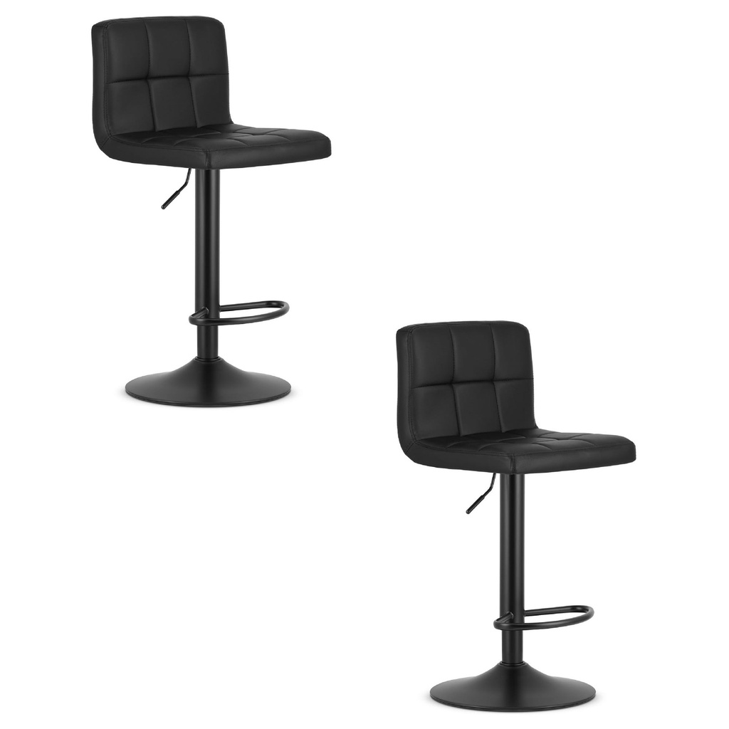 [model_3454_2-PROT-BERX73] PROT-Hocker – schwarzes Kunstleder / schwarzes Gestell x 2