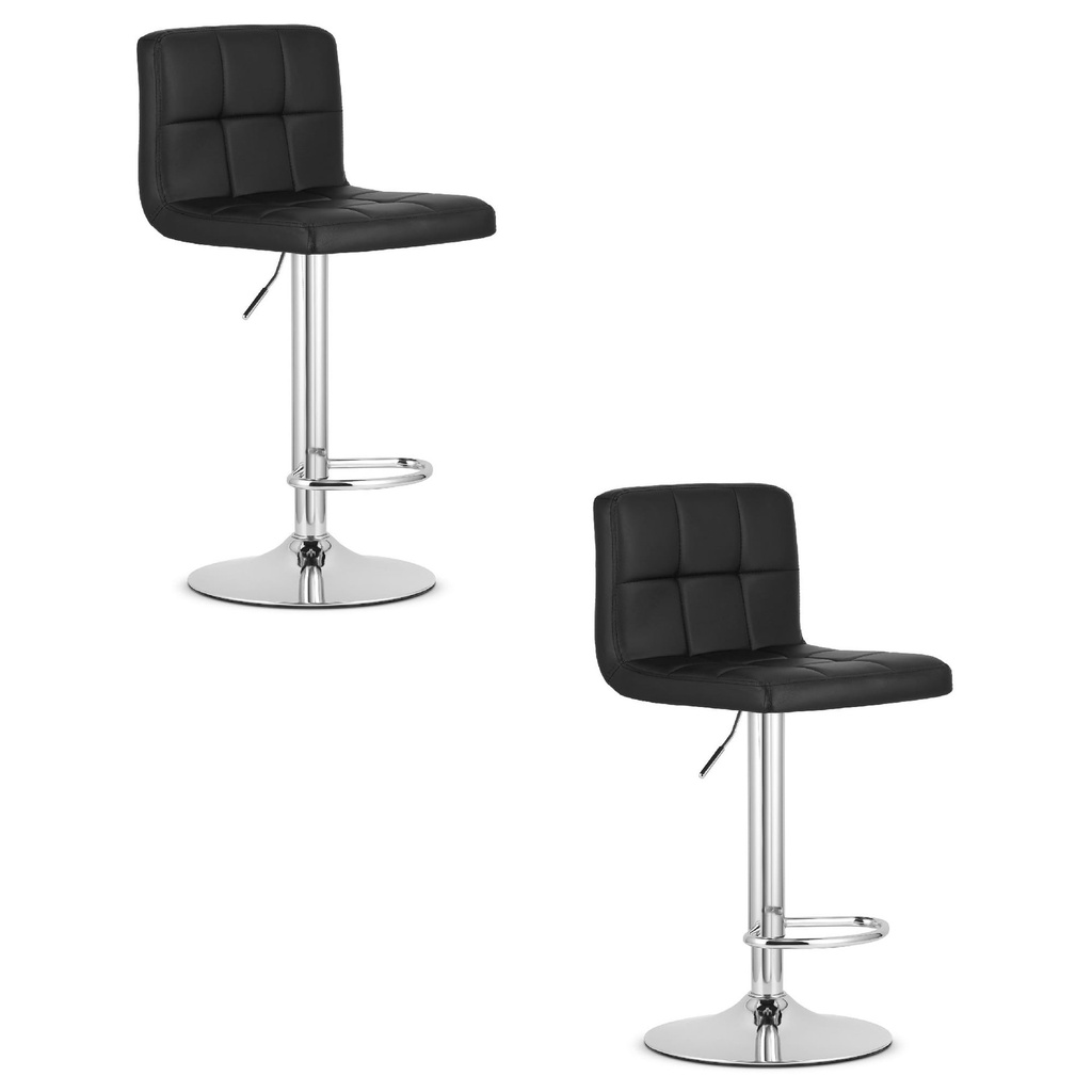 [model_3770_2-PROT-BERX73] PROT Hocker – schwarzes Öko-Leder / Chromgestell x 2