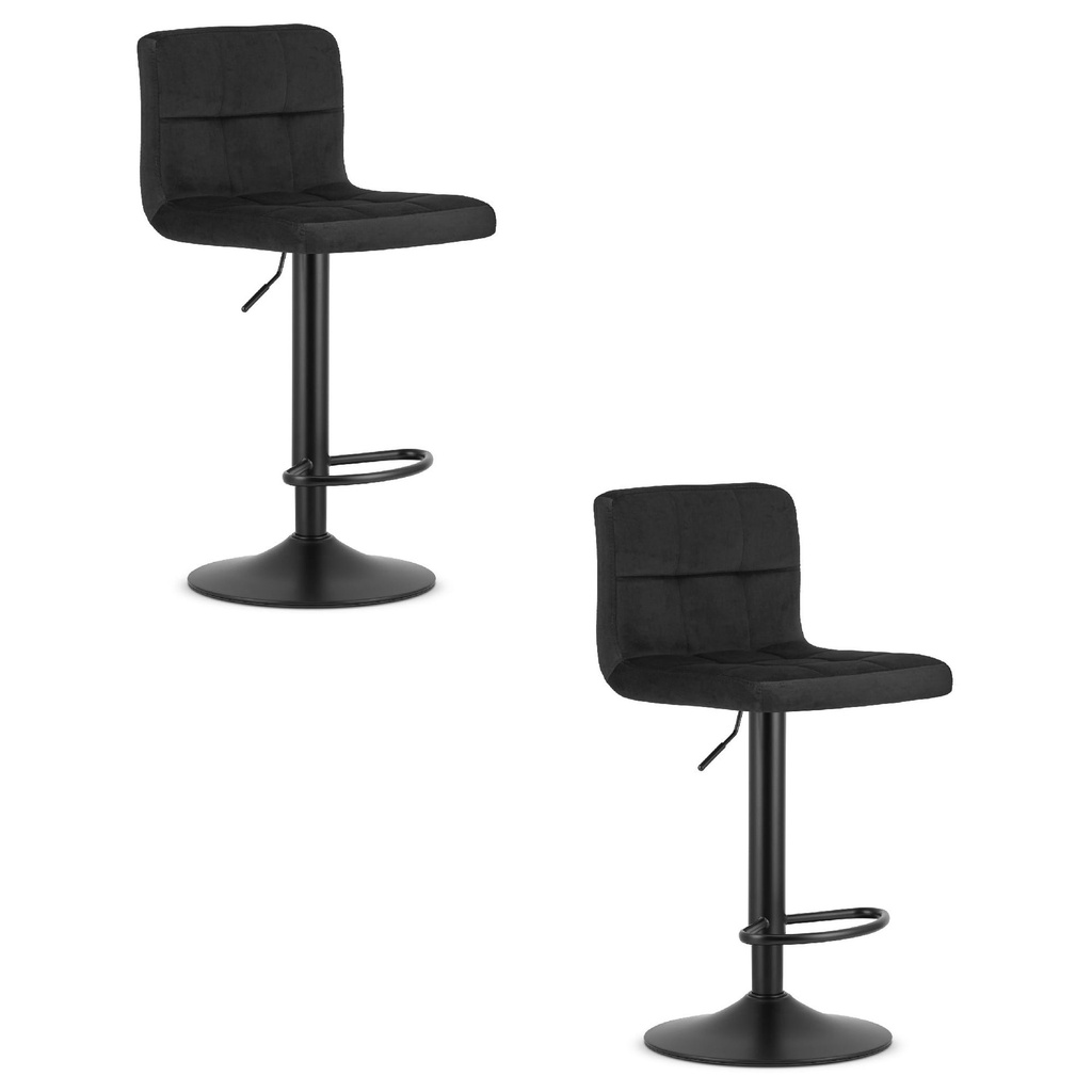[model_3771_2-PROT-BERX73] PROT Hocker – schwarzer Samt / schwarzes Gestell x 2