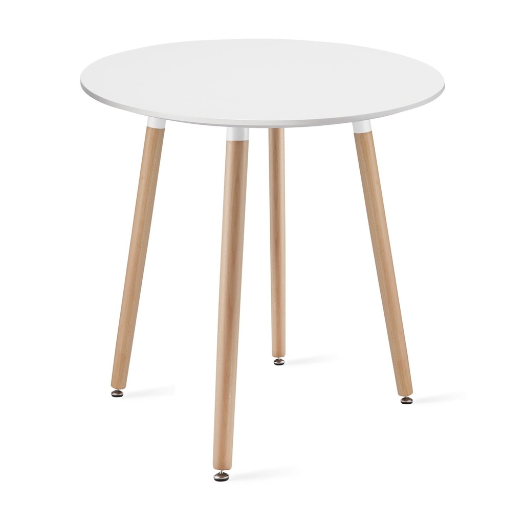 [model_3830_1-KAMI-ONX60] KAMI Runder Tisch 60 cm – weiß / natürliche Beine