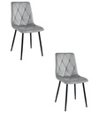 LIBRA Stuhl – silbergrauer Samt / schwarze Beine x 2