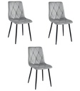 LIBRA Stuhl – silbergrauer Samt / schwarze Beine x 3
