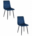LIBRA Stuhl – marineblauer Samt / schwarze Beine x 2