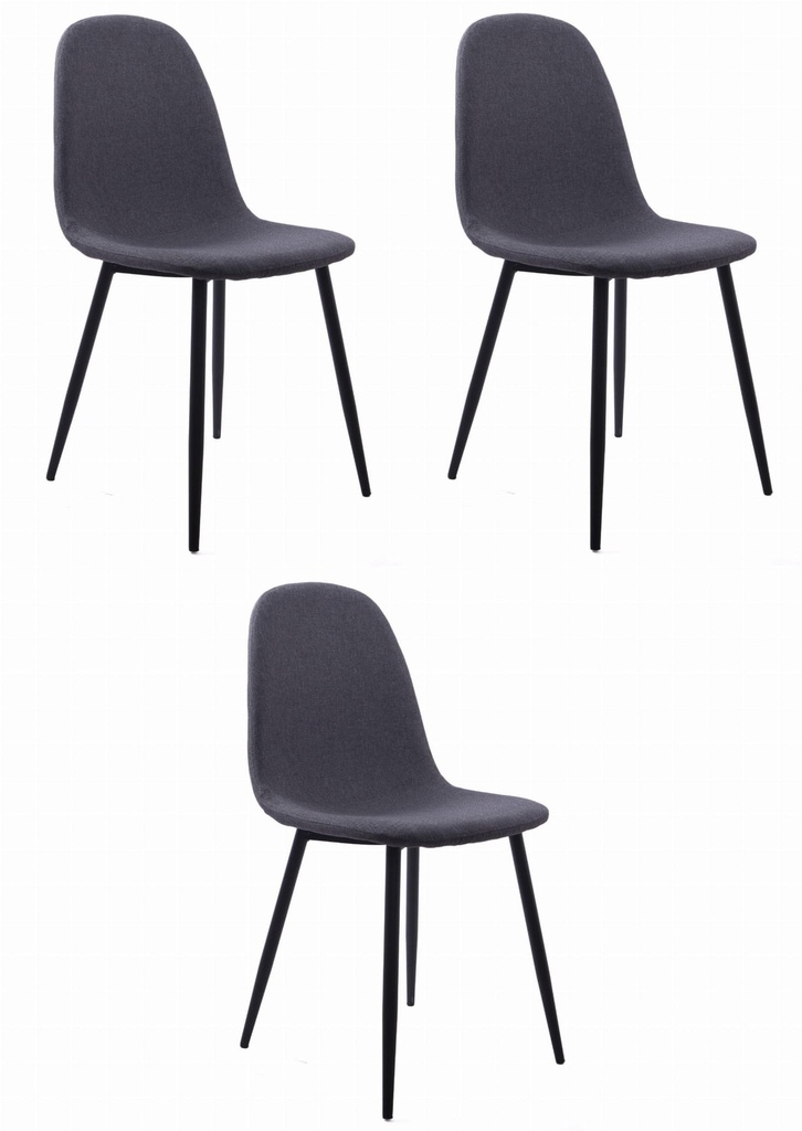 DART Stuhl – dunkelgrau / schwarze Beine x 3