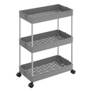 Schrank auf Rollen, 3 Regale, grau - KSC009G01