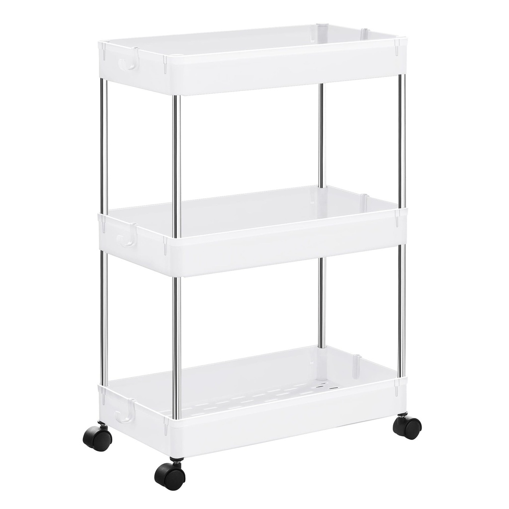[model_2370_1] Schrank auf Rollen, 3 Regale, weiß - KSC009W01