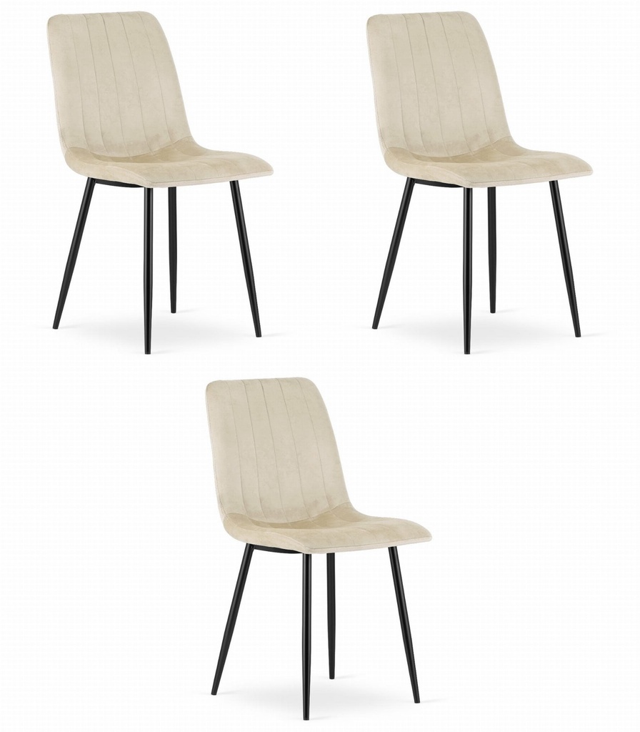 LAVA Stuhl – hellbeiger Samt x 3