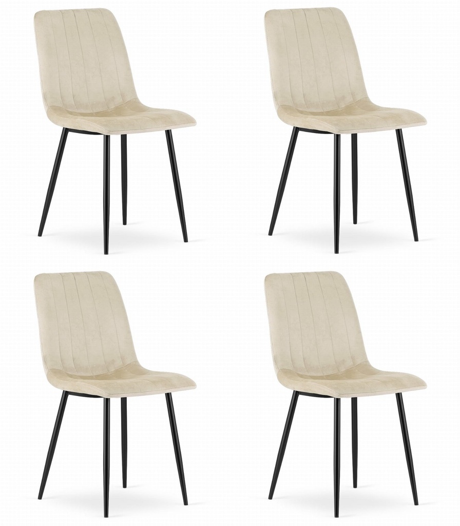 LAVA Stuhl – hellbeiger Samt x 4