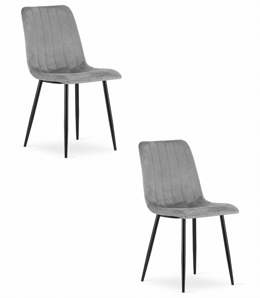 LAVA Stuhl – hellgrauer Samt x 2