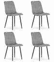 LAVA Stuhl – hellgrauer Samt x 4
