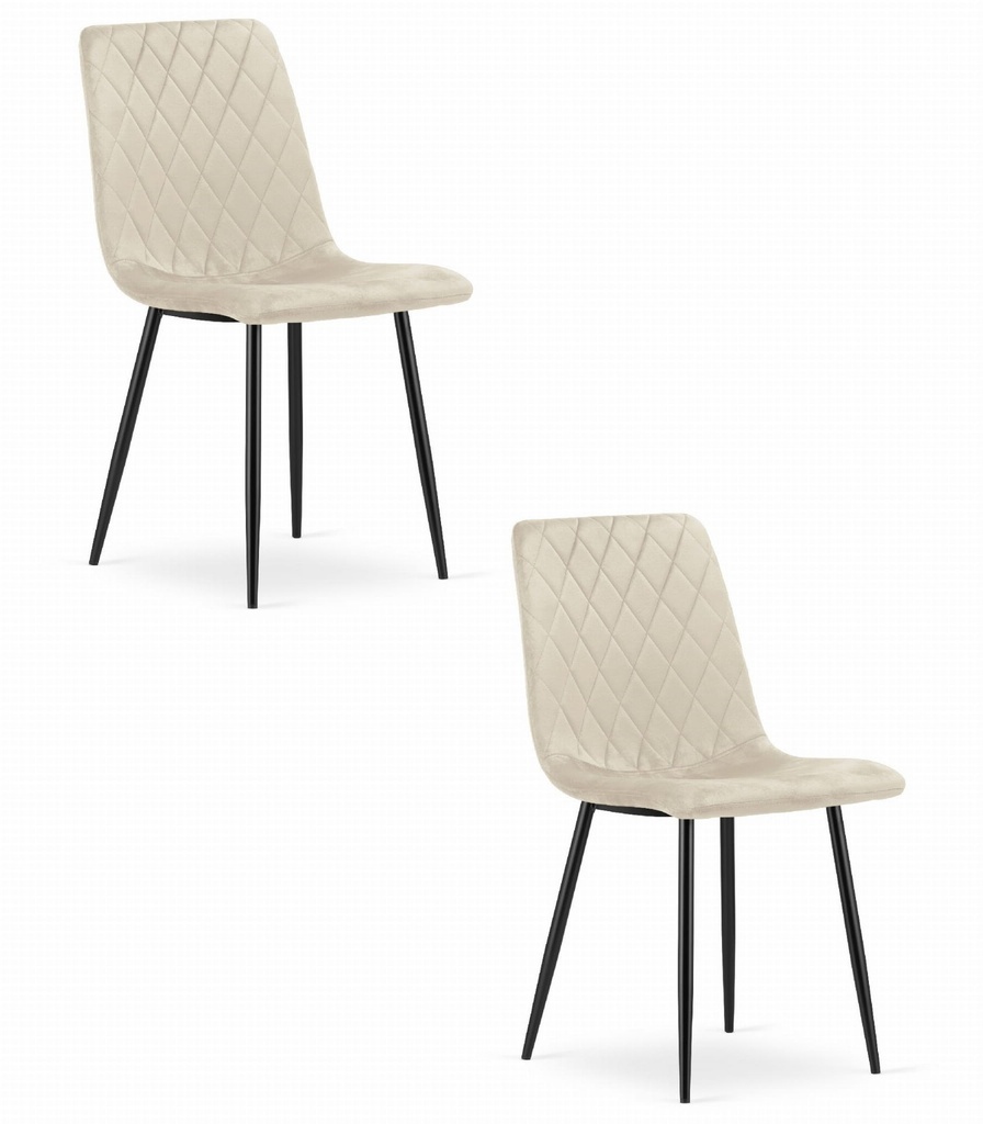 TURIN Stuhl – beige Samt x 2