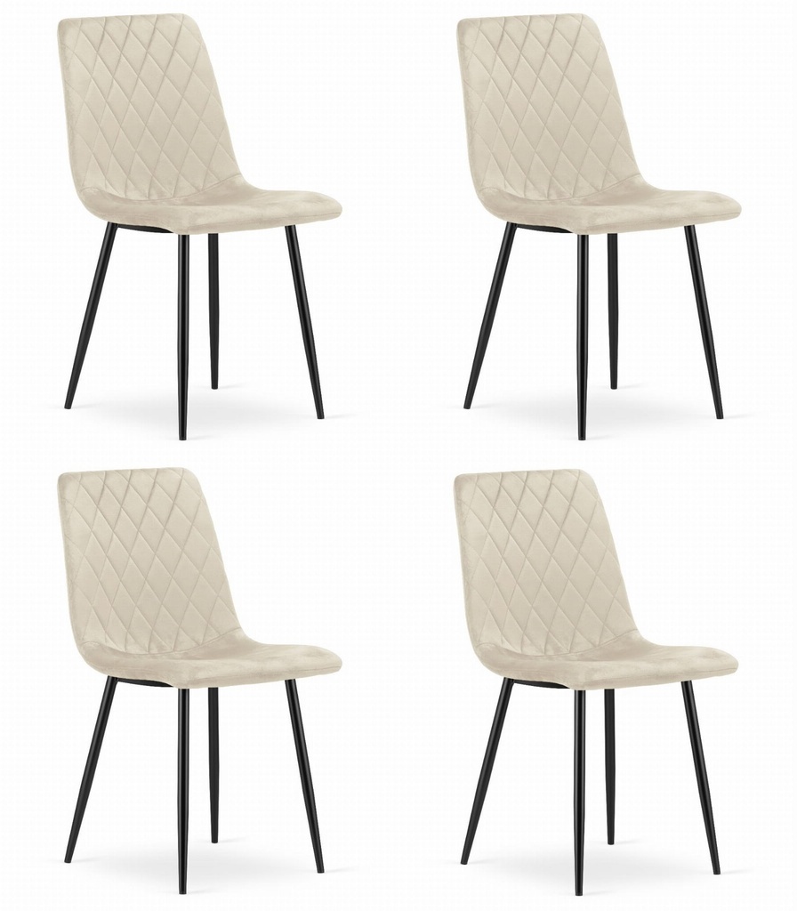 TURIN Stuhl – beige Samt x 4