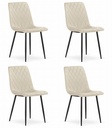 TURIN Stuhl – beige Samt x 4