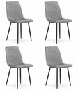 TURIN Stuhl – hellgrauer Samt x 4