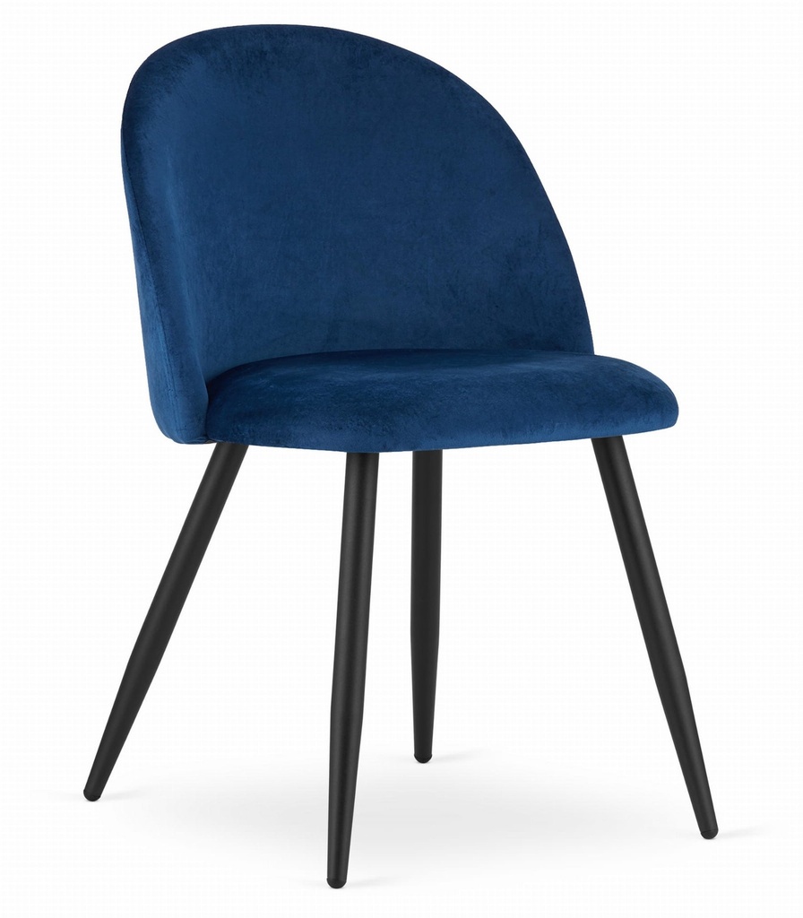 BELLO Stuhl – marineblauer Samt / schwarze Beine x 1