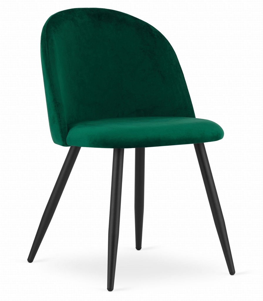 BELLO Stuhl – grüner Samt / schwarze Beine x 1