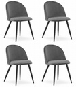 BELLO Stuhl – dunkelgrauer Samt / schwarze Beine x 4