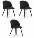 BELLO Stuhl – schwarzer Samt / schwarze Beine x 3
