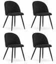 BELLO Stuhl – schwarzer Samt / schwarze Beine x 4