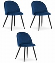 BELLO Stuhl – marineblauer Samt / schwarze Beine x 3