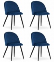 BELLO Stuhl – marineblauer Samt / schwarze Beine x 4
