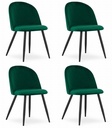 BELLO Stuhl – grüner Samt / schwarze Beine x 4