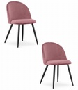 BELLO Stuhl – dunkelrosa Samt / schwarze Beine x 2