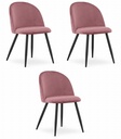 BELLO Stuhl – dunkelrosa Samt / schwarze Beine x 3