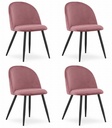 BELLO Stuhl – dunkelrosa Samt / schwarze Beine x 4