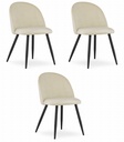 BELLO Stuhl – beige Samt / schwarze Beine x 3