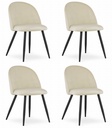 BELLO Stuhl – beige Samt / schwarze Beine x 4
