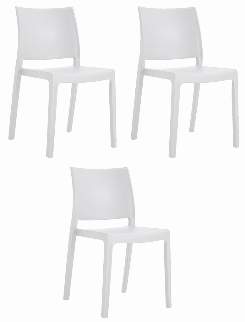 KLEM Stuhl – weiß x 3