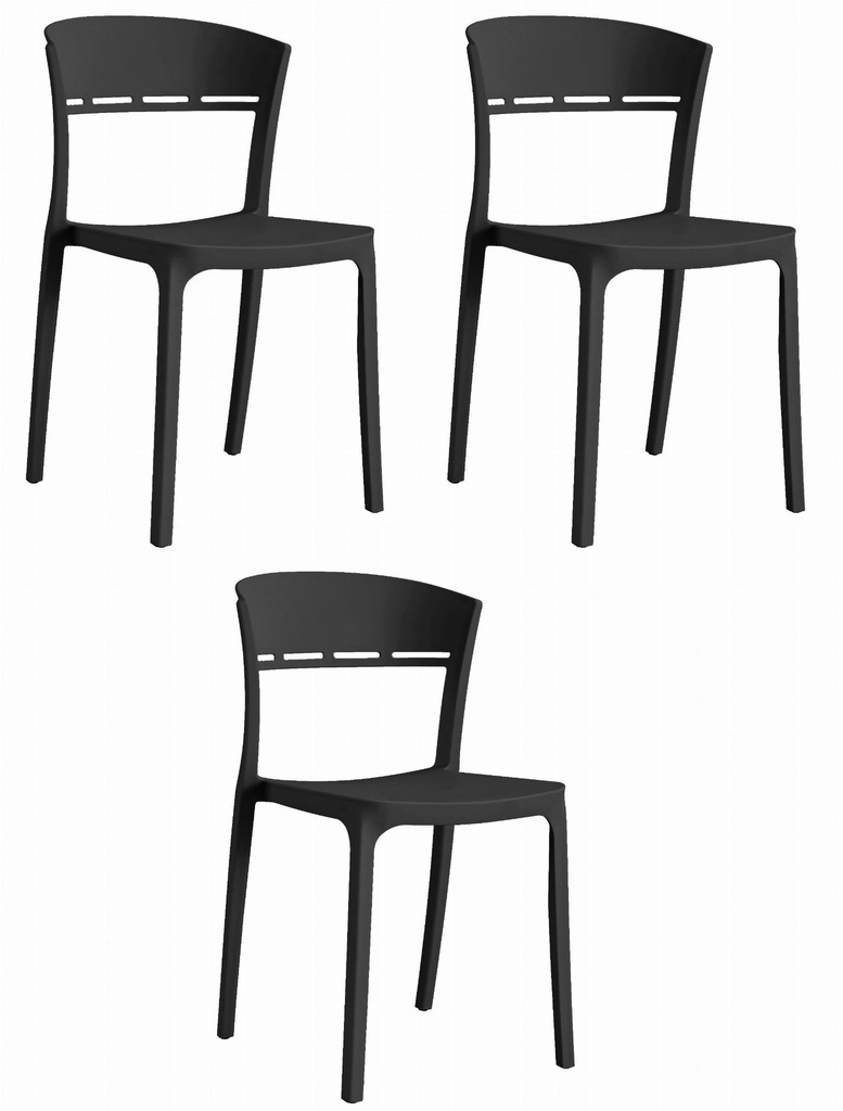 COCO Stuhl – Schwarz x 3