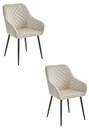 NUGAT Stuhl – beige Samt / schwarze Beine x 2