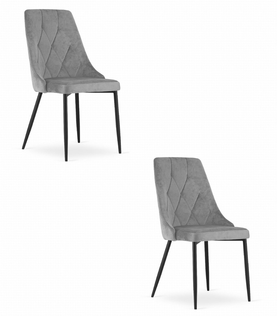 IMOLA Stuhl – hellgrauer Samt x 2