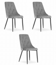 IMOLA Stuhl – hellgrauer Samt x 3