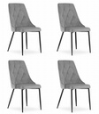 IMOLA Stuhl – hellgrauer Samt x 4