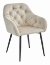 FORIO Stuhl – beige Samt / schwarze Beine x 1