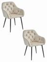 FORIO Stuhl – beige Samt / schwarze Beine x 2