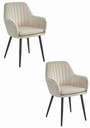 LUGO Stuhl – beige Samt / schwarze Beine x 2