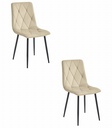 LIBRA Stuhl – hellbeiger Samt / schwarze Beine x 2