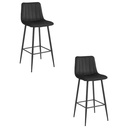 POZZA Hocker – schwarzer Samt / schwarze Beine x 2